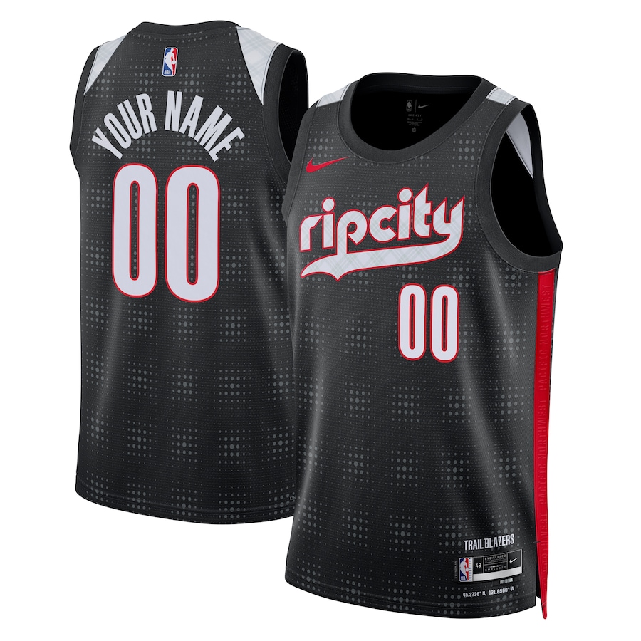 Men Portland Trail Blazers Nike Black City Edition 2024-25 Custom Swingman NBA Jersey->customized nba jersey->Custom Jersey